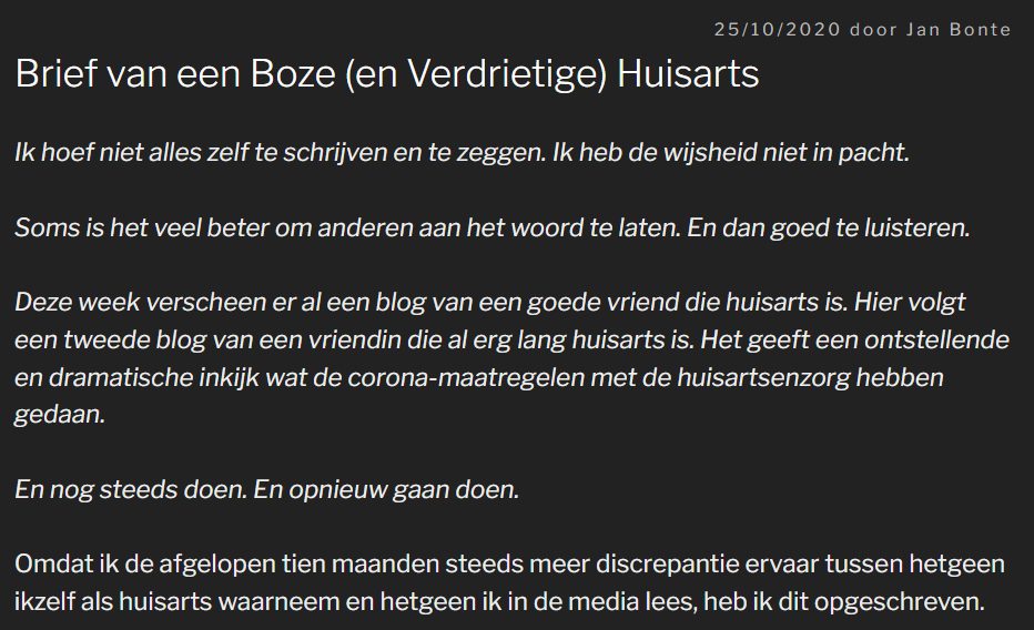 Brief van een boze (en verdrietige) huisarts - 34755