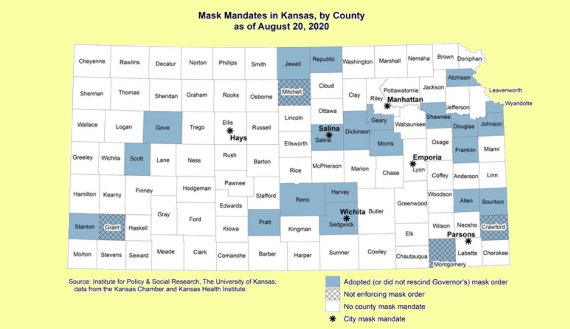 Fascinerend onderzoek over effect mondmaskers in Kansas - 12040