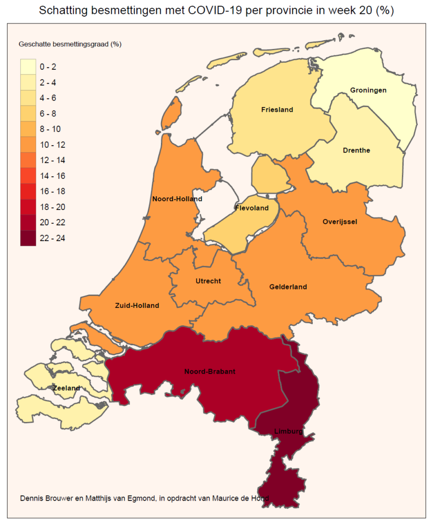 Schatting besmettingsgraad Covid-19 half mei in Nederland - 12491