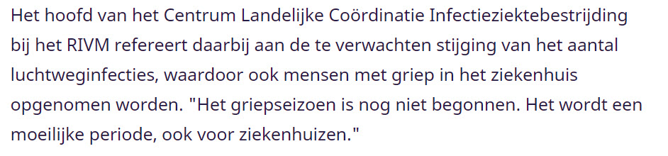 Komt er ook een griepgolf? Waarschijnlijk niet. - 12643 Komt er ook een griepgolf? Waarschijnlijk niet. - 12643