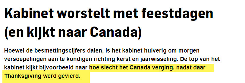 Geen Kerst na “dramatische” Thanksgiving in Canada - 12932 Geen Kerst na “dramatische” Thanksgiving in Canada - 12932