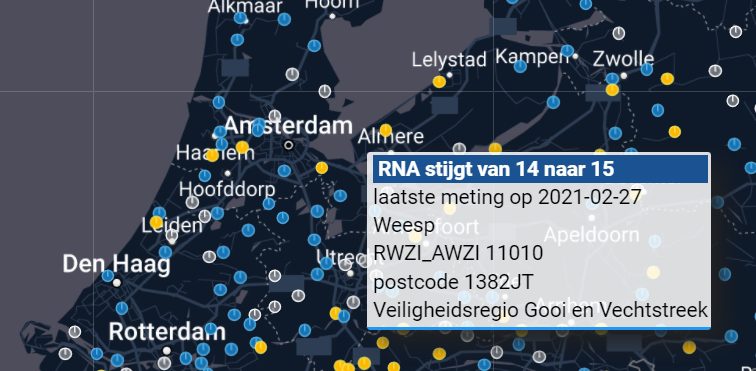 Rioolwater kaart van Nederland - 34076