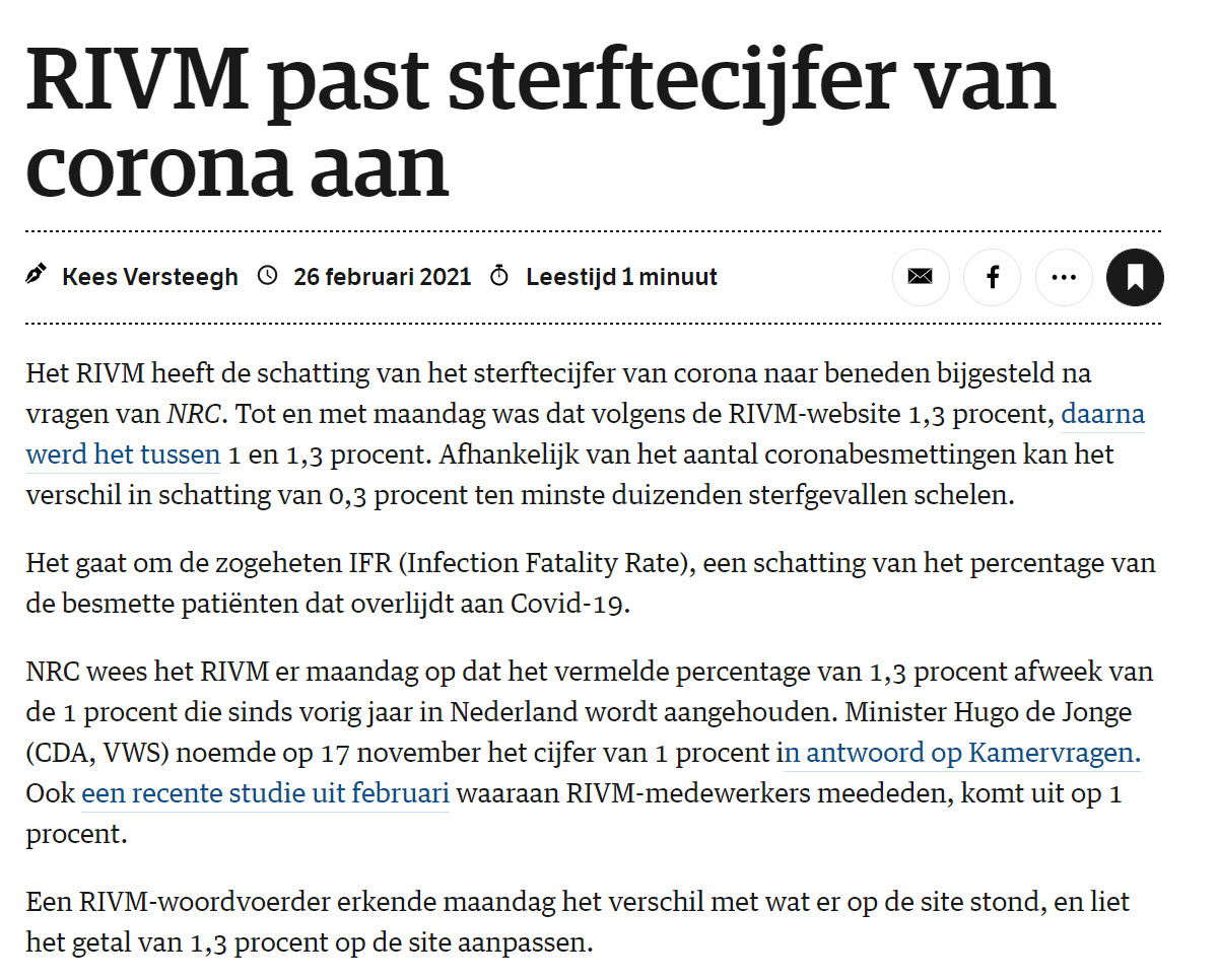 Ook het Covid-19 sterftepercentage klopt niet - 17249 Ook het Covid-19 sterftepercentage klopt niet - 17249