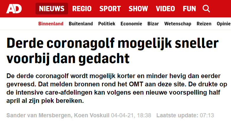 Einde derde Coronagolf? - 18453 Einde derde Coronagolf? - 18453