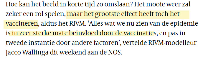 Komen de dalingen van de besmettingen vooral door vaccinaties? - 20998