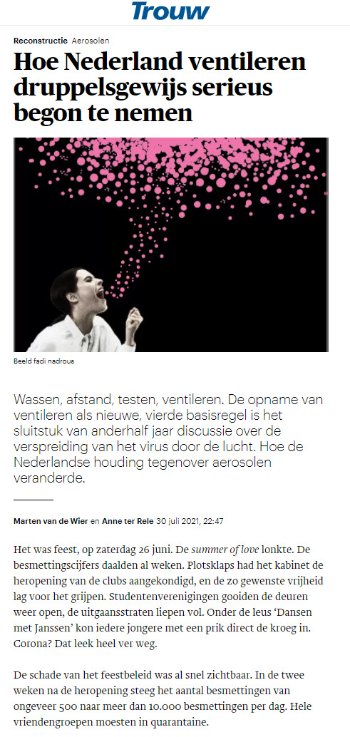 Trouw: de bizarre geschiedenis van aerosolen en ventilatie in Nederland - 22141