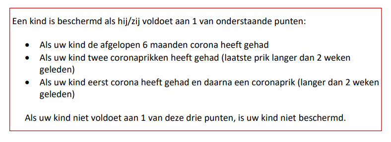 Het effect van het nieuwe Corona quarantainebeleid voor kinderen - 23033