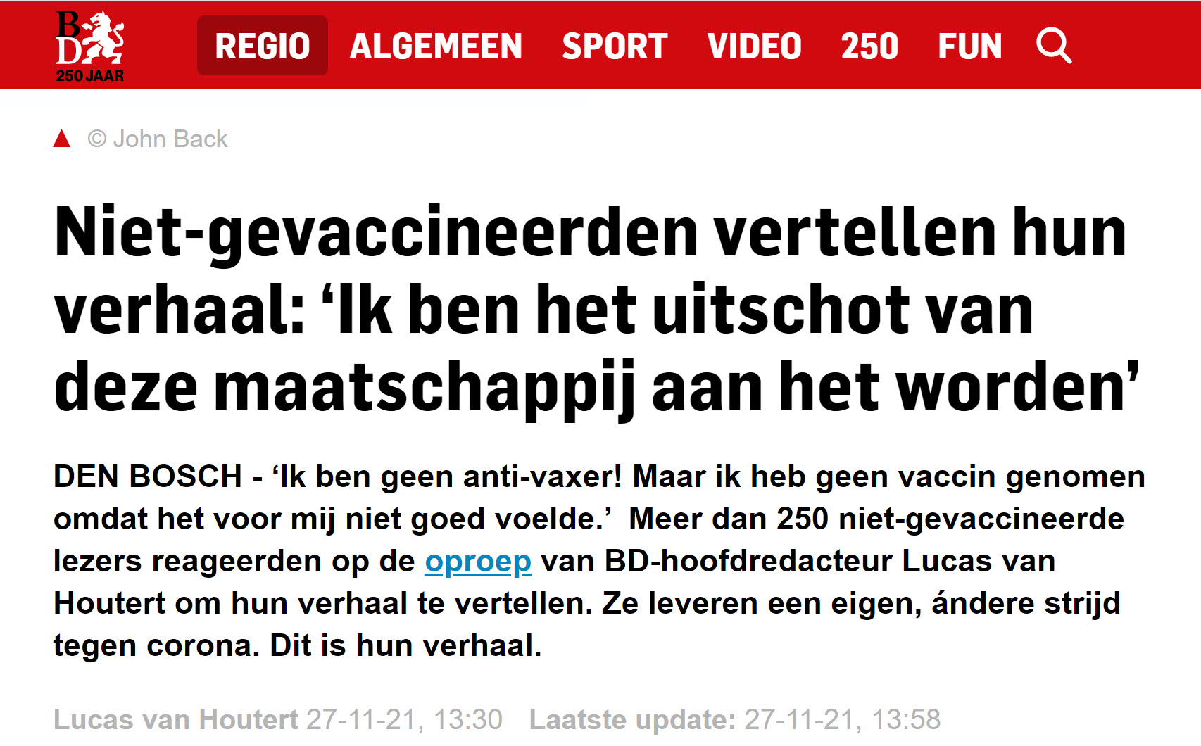 Ongevaccineerden zijn net echte mensen - 26001