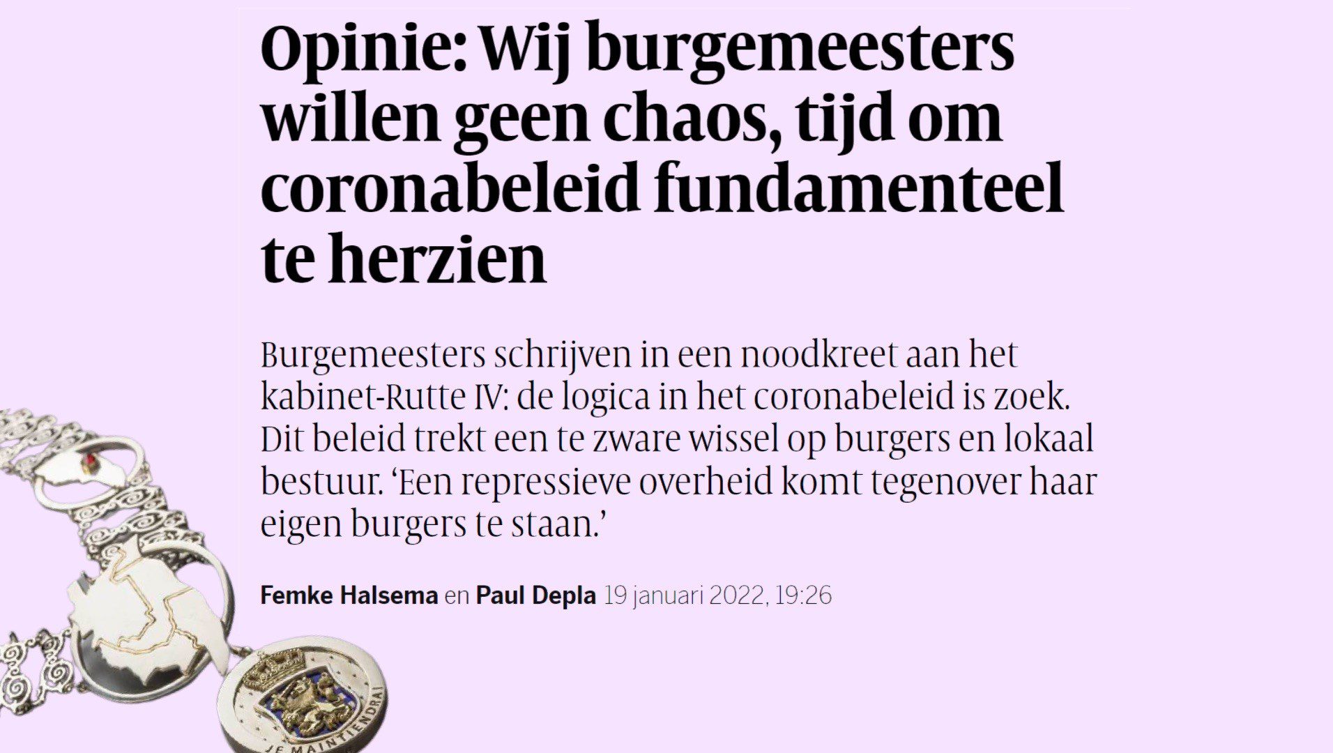 Open brief van 30 burgemeesters aan de regering - 32770