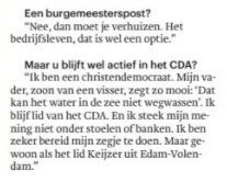 Bijzonder interview met Mona Keijzer in Trouw - 33497