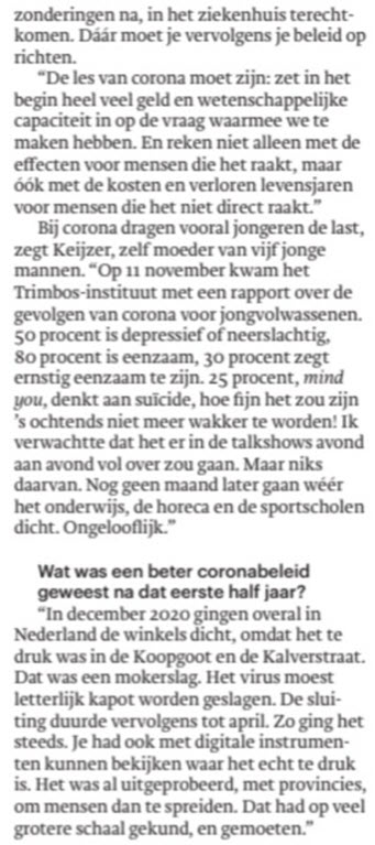 Bijzonder interview met Mona Keijzer in Trouw - 33504