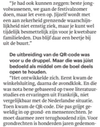 Bijzonder interview met Mona Keijzer in Trouw - 33501