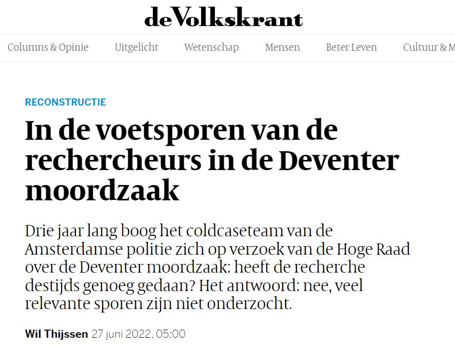 Toelichting bij het grote nieuws over de Deventer Moordzaak - 45229