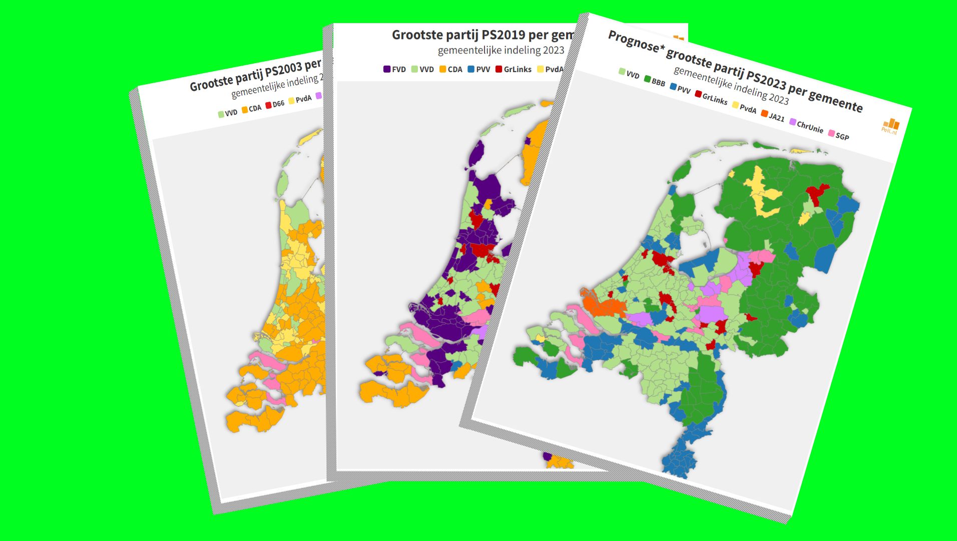 Mappatura della frammentazione dei Paesi Bassi politici