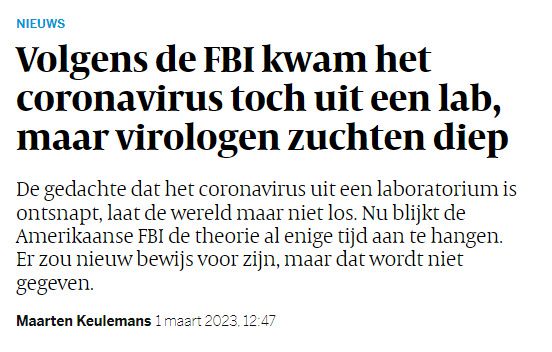 Lab leak lakmoesproef voor de Nederlandse media (deel 2) - 60598