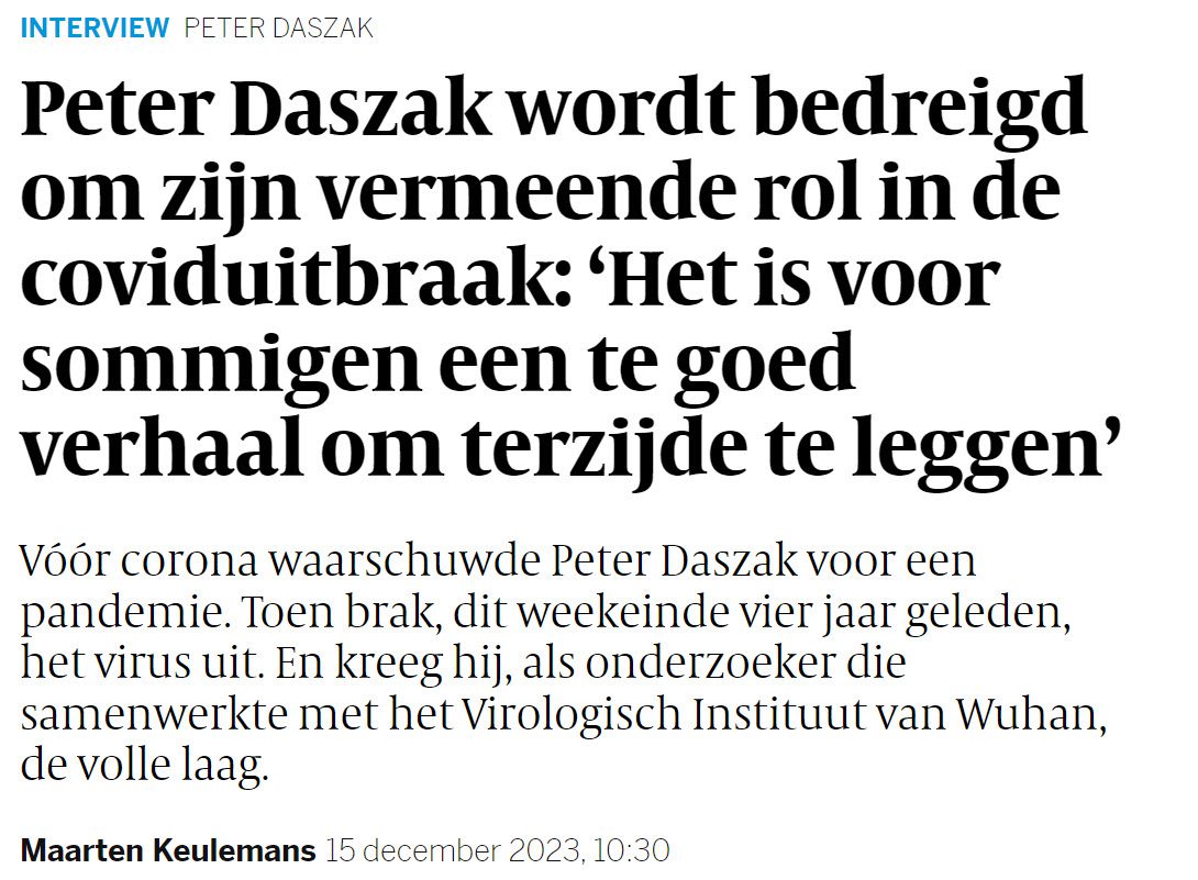De niet gestelde vragen over Wuhan aan Peter Daszak - 69349 De niet gestelde vragen over Wuhan aan Peter Daszak - 69349